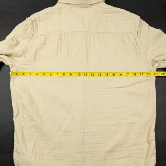 Flint And Tinder Double Gauze Shirt Men's Medium Casual Huckberry Light Yellow - Picture 13 of 14